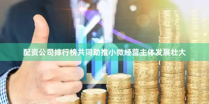 配资公司排行榜共同助推小微经营主体发展壮大